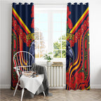 Custom Crows Football ANZAC Window Curtain Poppy Soldier With Aboriginal Dots Art