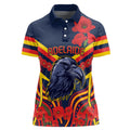 Custom Crows Football ANZAC Women Polo Shirt Poppy Soldier With Aboriginal Dots Art
