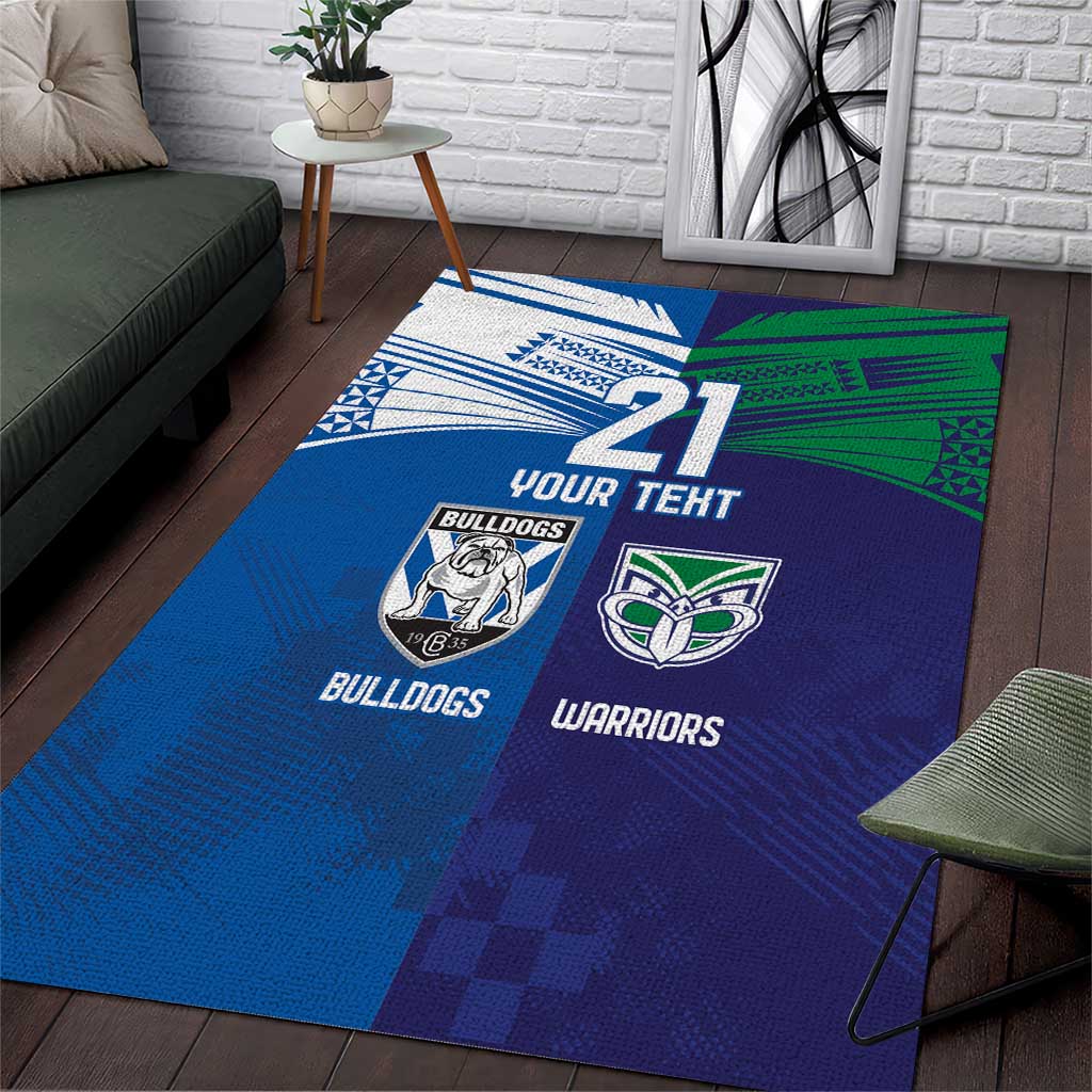 Custom Warriors-Bulldogs Area Rug Together Sporty Style