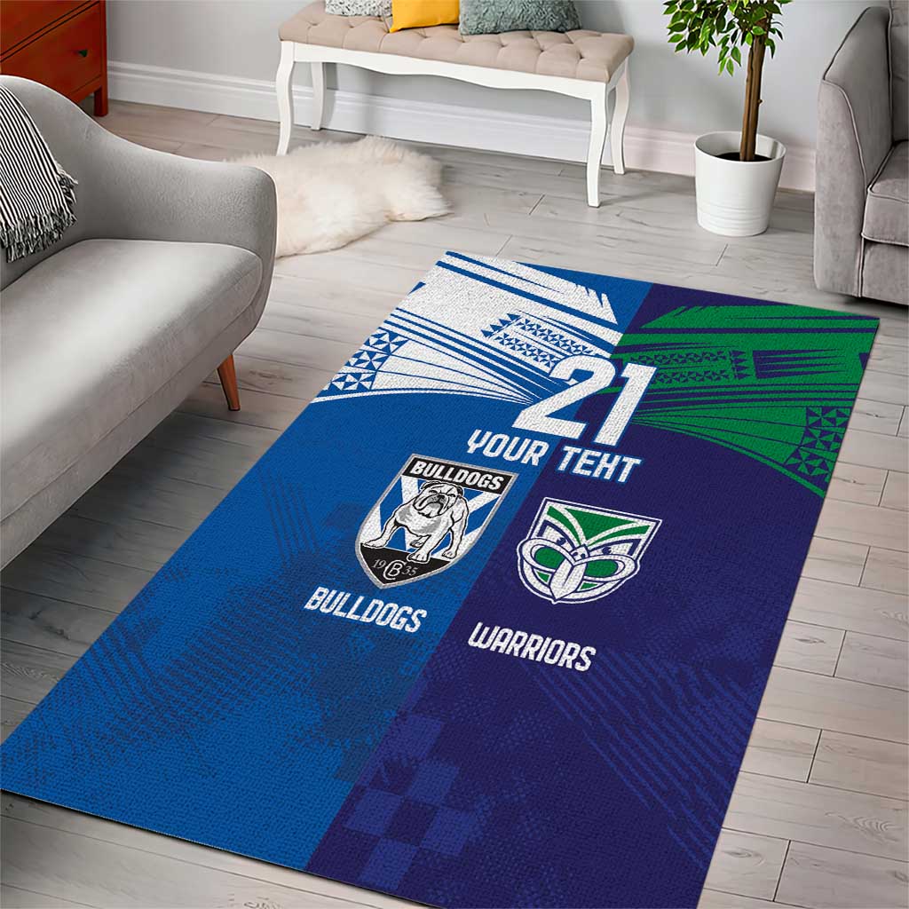 Custom Warriors-Bulldogs Area Rug Together Sporty Style