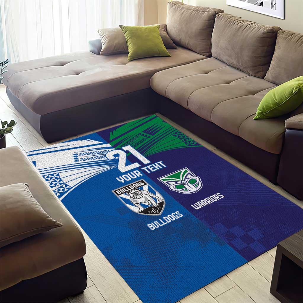 Custom Warriors-Bulldogs Area Rug Together Sporty Style