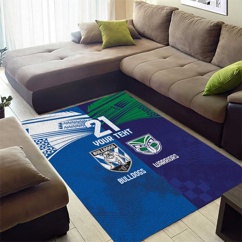 Custom Warriors-Bulldogs Area Rug Together Sporty Style