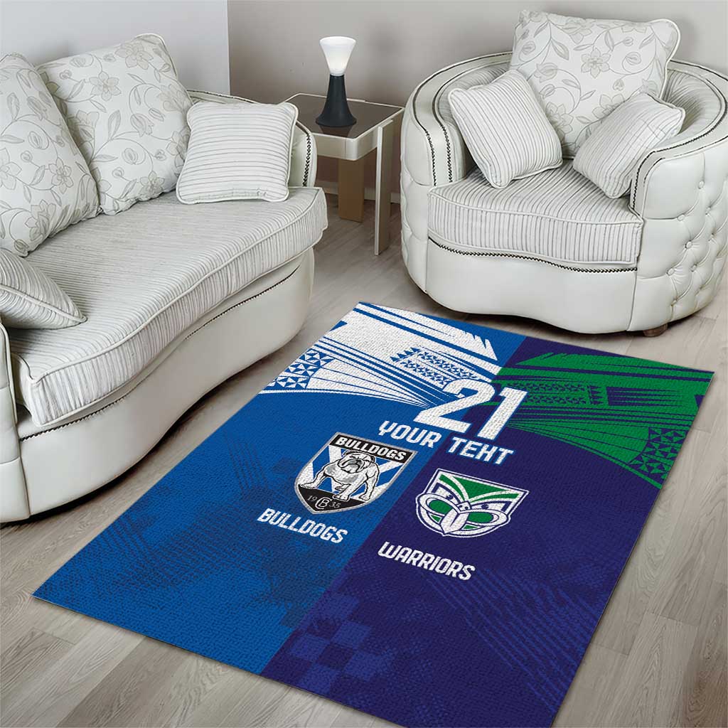 Custom Warriors-Bulldogs Area Rug Together Sporty Style