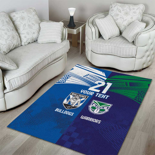 Custom Warriors-Bulldogs Area Rug Together Sporty Style