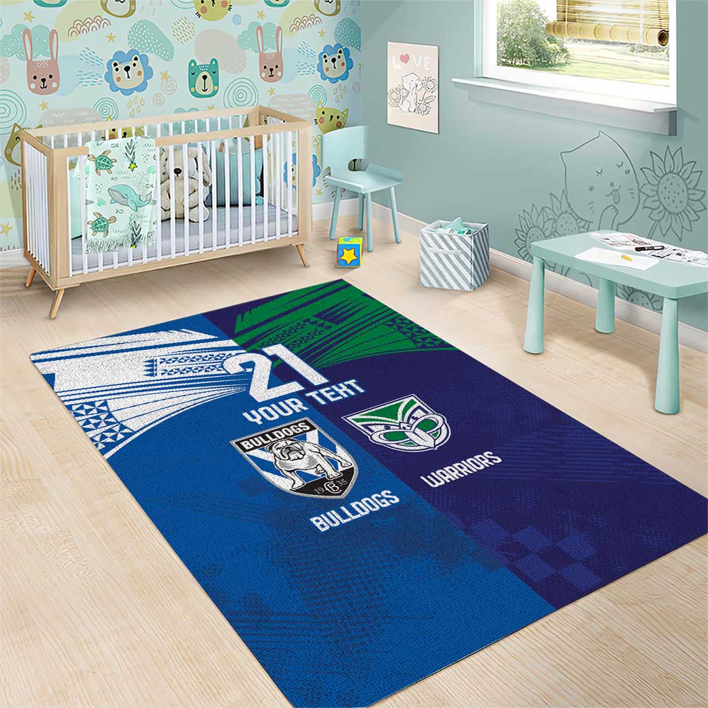 Custom Warriors-Bulldogs Area Rug Together Sporty Style