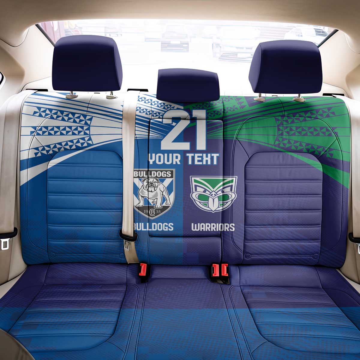 Custom Warriors-Bulldogs Back Car Seat Cover Together Sporty Style