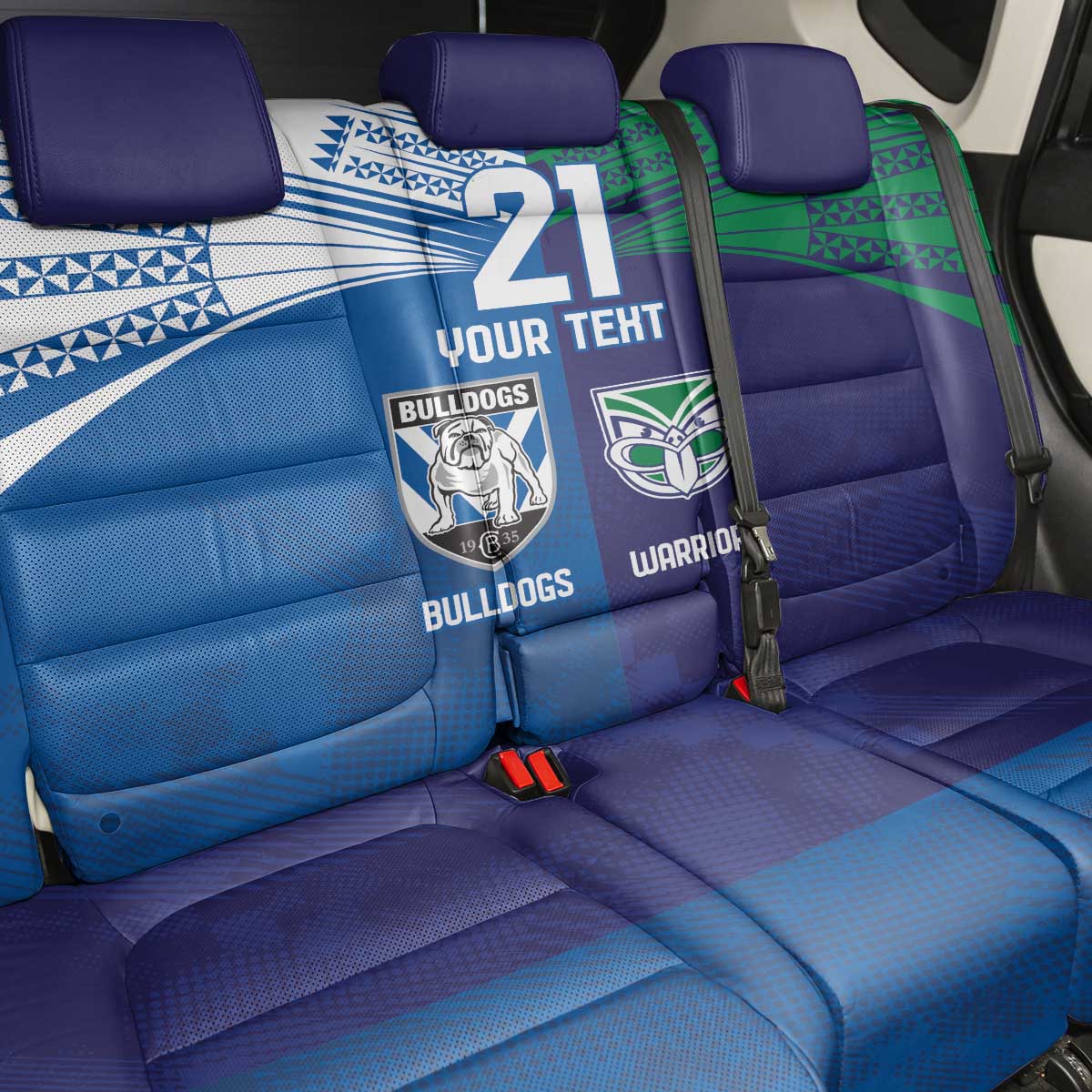 Custom Warriors-Bulldogs Back Car Seat Cover Together Sporty Style