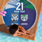 Custom Warriors-Bulldogs Beach Blanket Together Sporty Style