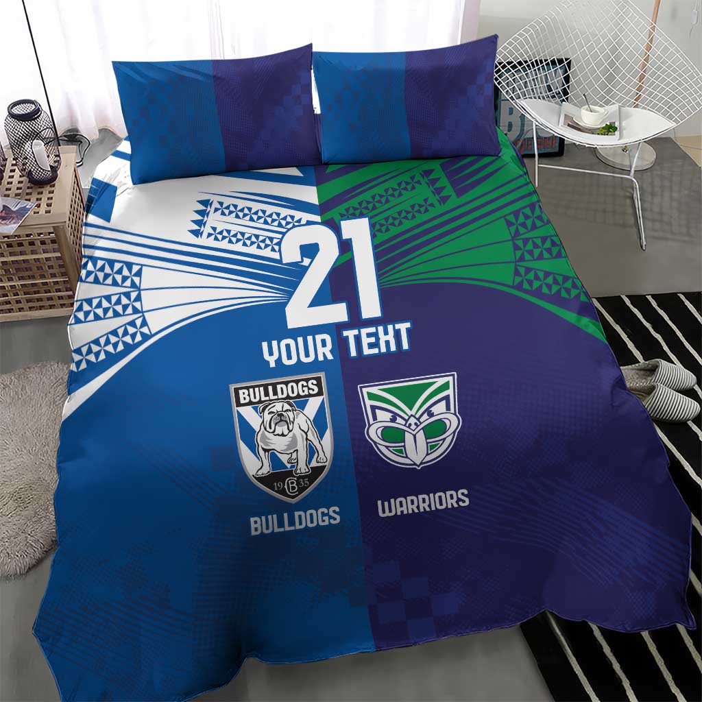 Custom Warriors-Bulldogs Bedding Set Together Sporty Style