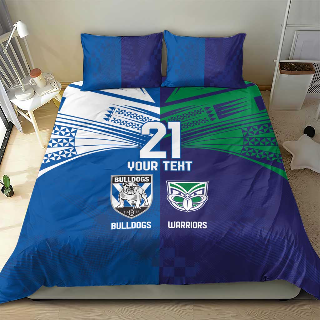Custom Warriors-Bulldogs Bedding Set Together Sporty Style