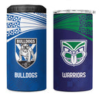 Custom Warriors-Bulldogs 4 in 1 Can Cooler Tumbler Together Sporty Style