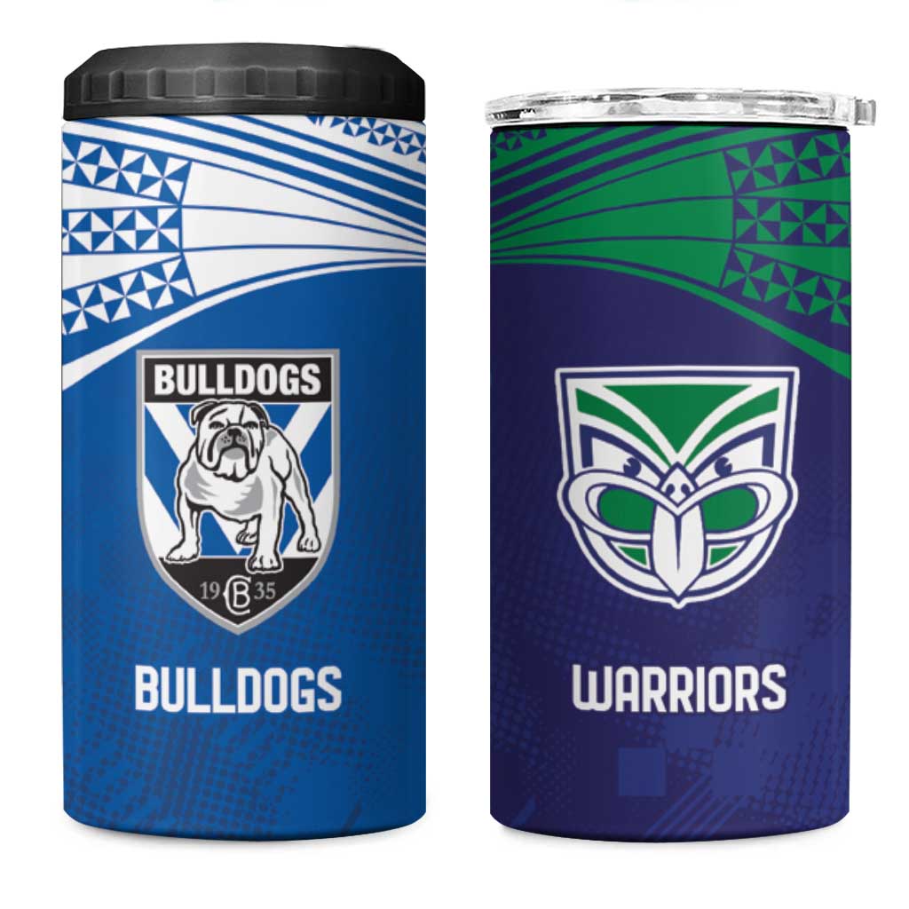 Custom Warriors-Bulldogs 4 in 1 Can Cooler Tumbler Together Sporty Style