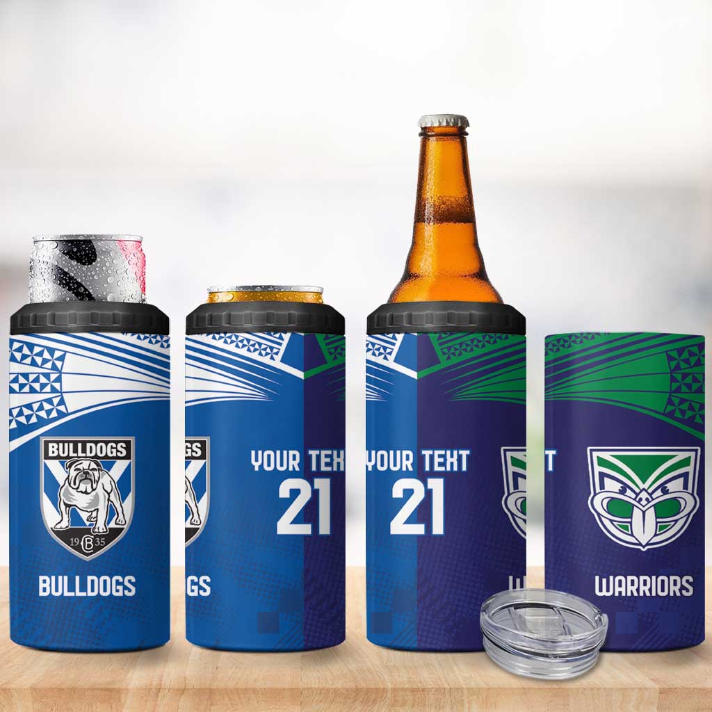 Custom Warriors-Bulldogs 4 in 1 Can Cooler Tumbler Together Sporty Style