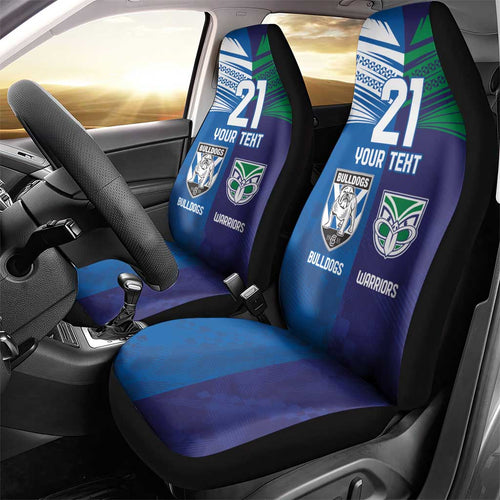 Custom Warriors-Bulldogs Car Seat Cover Together Sporty Style