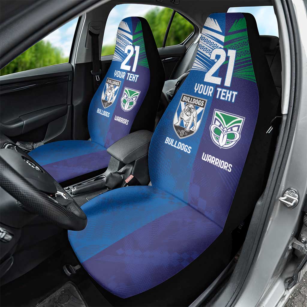 Custom Warriors-Bulldogs Car Seat Cover Together Sporty Style