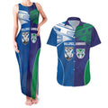Custom Warriors-Bulldogs Couples Matching Tank Maxi Dress and Hawaiian Shirt Together Sporty Style