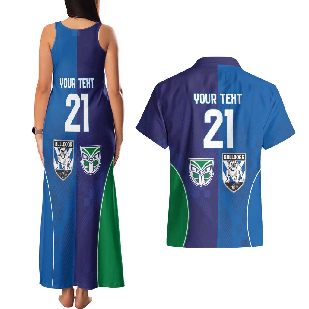 Custom Warriors-Bulldogs Couples Matching Tank Maxi Dress and Hawaiian Shirt Together Sporty Style