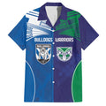 Custom Warriors-Bulldogs Family Matching Long Sleeve Bodycon Dress and Hawaiian Shirt Together Sporty Style