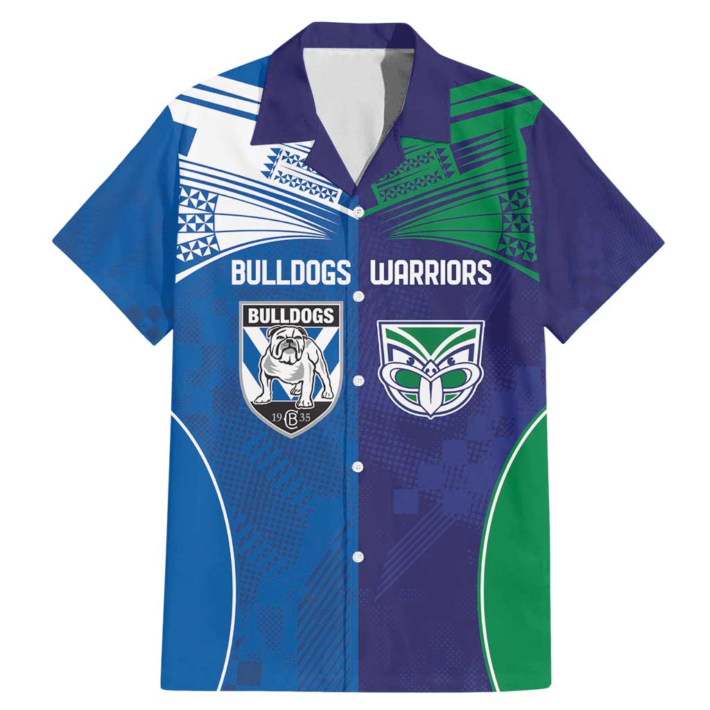 Custom Warriors-Bulldogs Family Matching Mermaid Dress and Hawaiian Shirt Together Sporty Style
