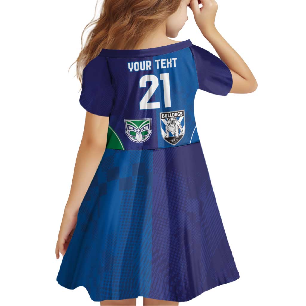Custom Warriors-Bulldogs Family Matching Off Shoulder Maxi Dress and Hawaiian Shirt Together Sporty Style