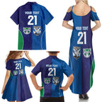 Custom Warriors-Bulldogs Family Matching Summer Maxi Dress and Hawaiian Shirt Together Sporty Style