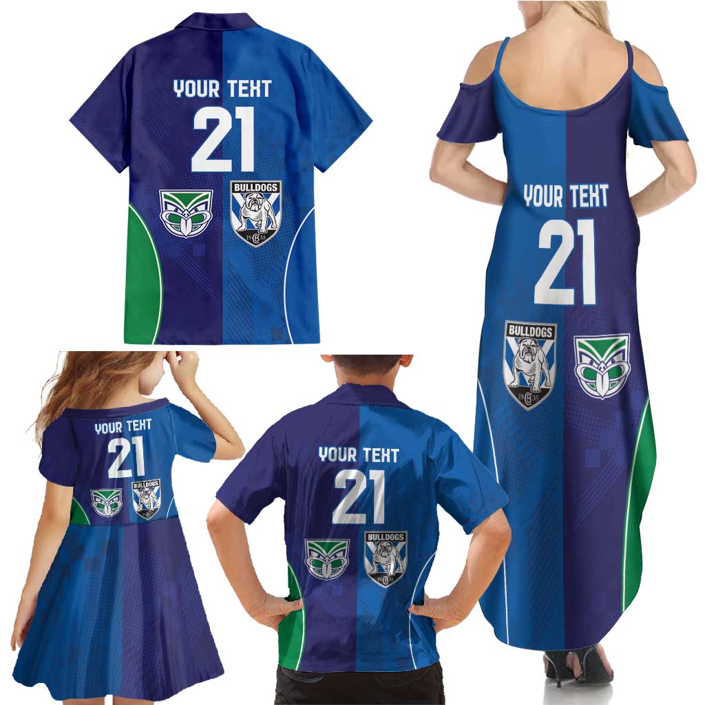 Custom Warriors-Bulldogs Family Matching Summer Maxi Dress and Hawaiian Shirt Together Sporty Style