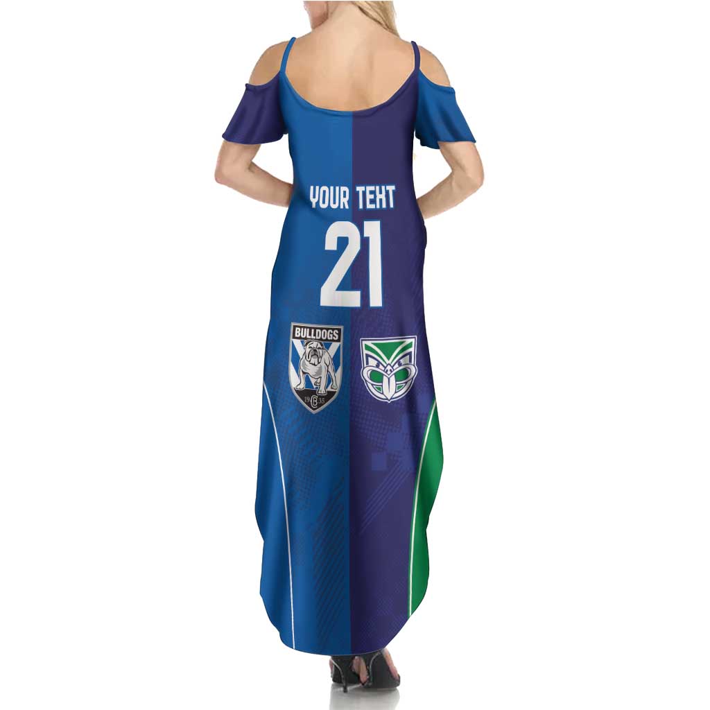 Custom Warriors-Bulldogs Family Matching Summer Maxi Dress and Hawaiian Shirt Together Sporty Style