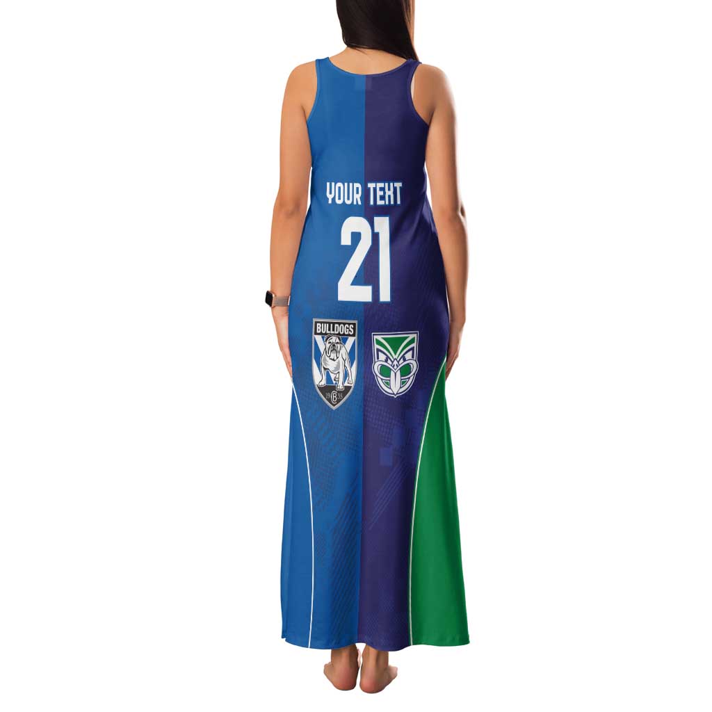 Custom Warriors-Bulldogs Family Matching Tank Maxi Dress and Hawaiian Shirt Together Sporty Style