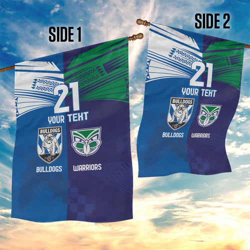 Custom Warriors-Bulldogs Garden Flag Together Sporty Style