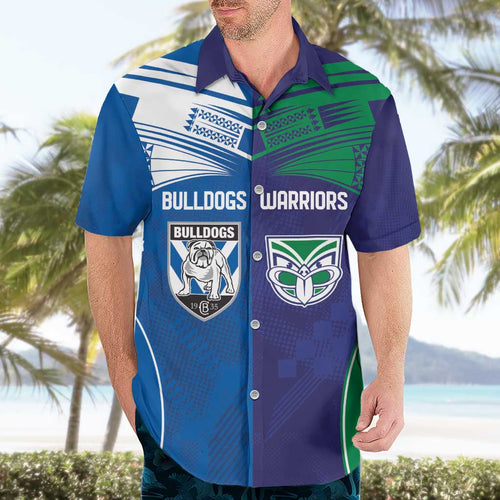 Custom Warriors-Bulldogs Hawaiian Shirt Together Sporty Style
