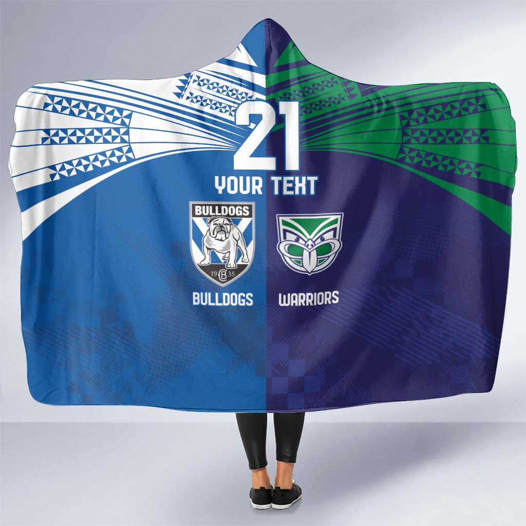 Custom Warriors-Bulldogs Hooded Blanket Together Sporty Style
