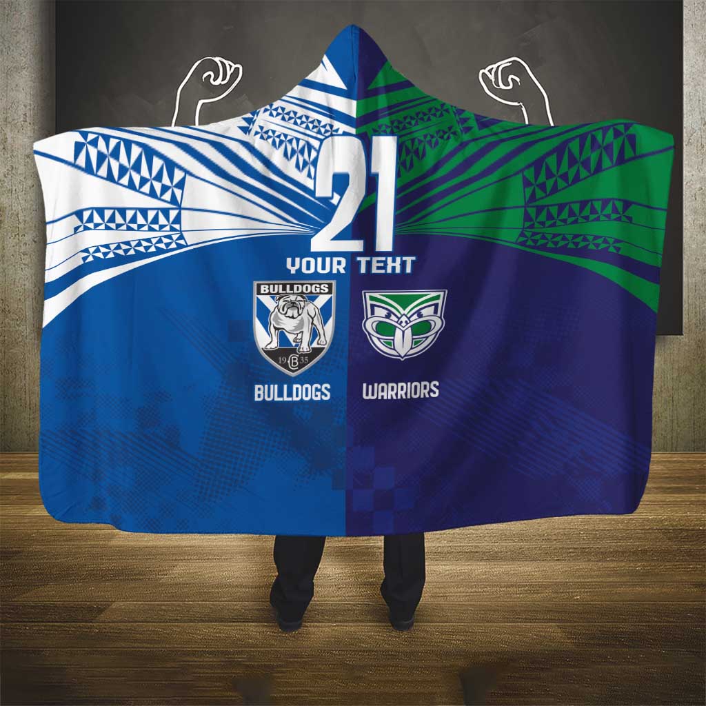 Custom Warriors-Bulldogs Hooded Blanket Together Sporty Style