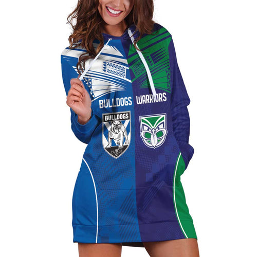 Custom Warriors-Bulldogs Hoodie Dress Together Sporty Style