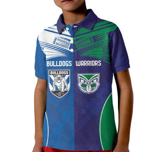 Custom Warriors-Bulldogs Kid Polo Shirt Together Sporty Style