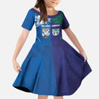 Custom Warriors-Bulldogs Kid Short Sleeve Dress Together Sporty Style