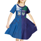 Custom Warriors-Bulldogs Kid Short Sleeve Dress Together Sporty Style