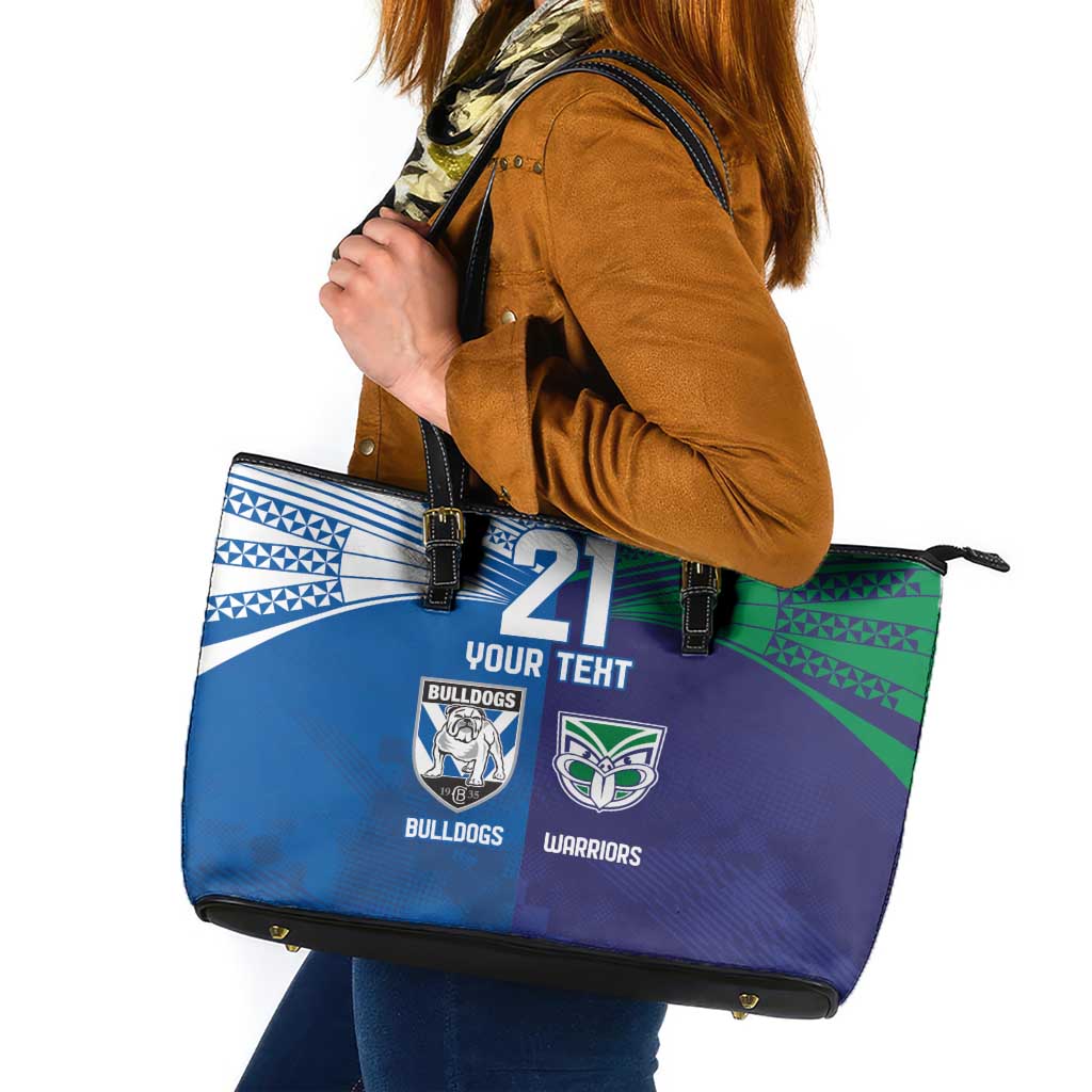 Custom Warriors-Bulldogs Leather Tote Bag Together Sporty Style