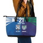 Custom Warriors-Bulldogs Leather Tote Bag Together Sporty Style