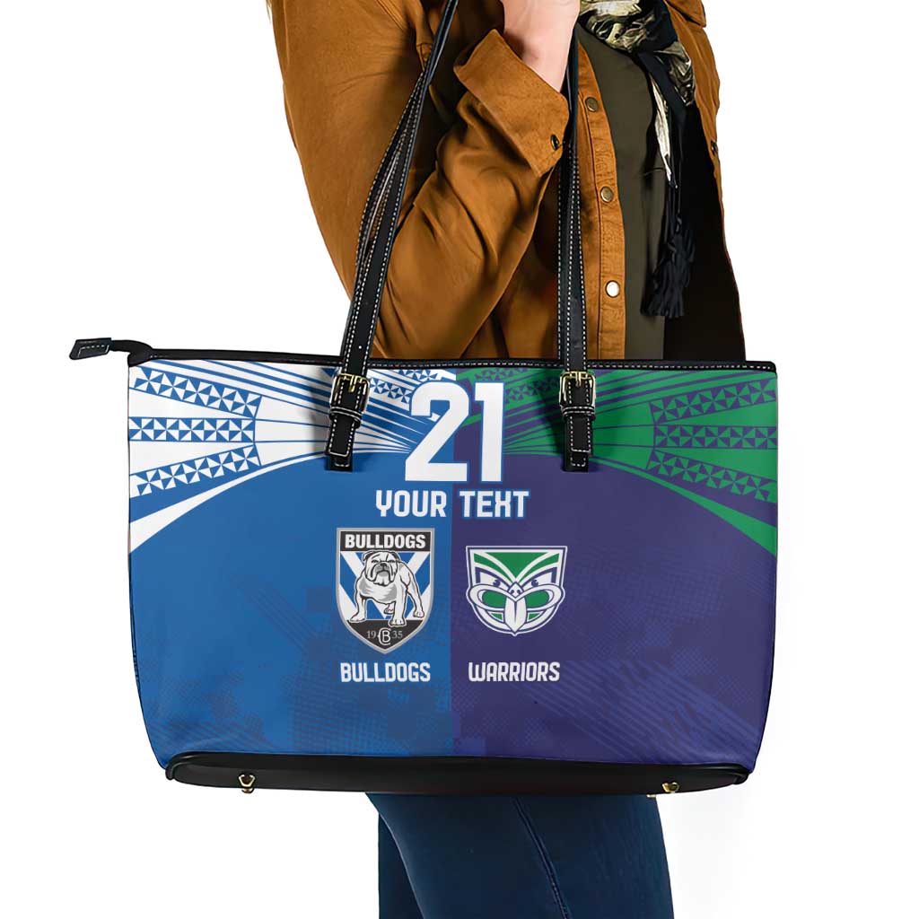 Custom Warriors-Bulldogs Leather Tote Bag Together Sporty Style