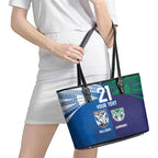 Custom Warriors-Bulldogs Leather Tote Bag Together Sporty Style
