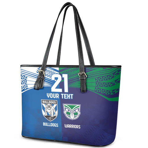 Custom Warriors-Bulldogs Leather Tote Bag Together Sporty Style