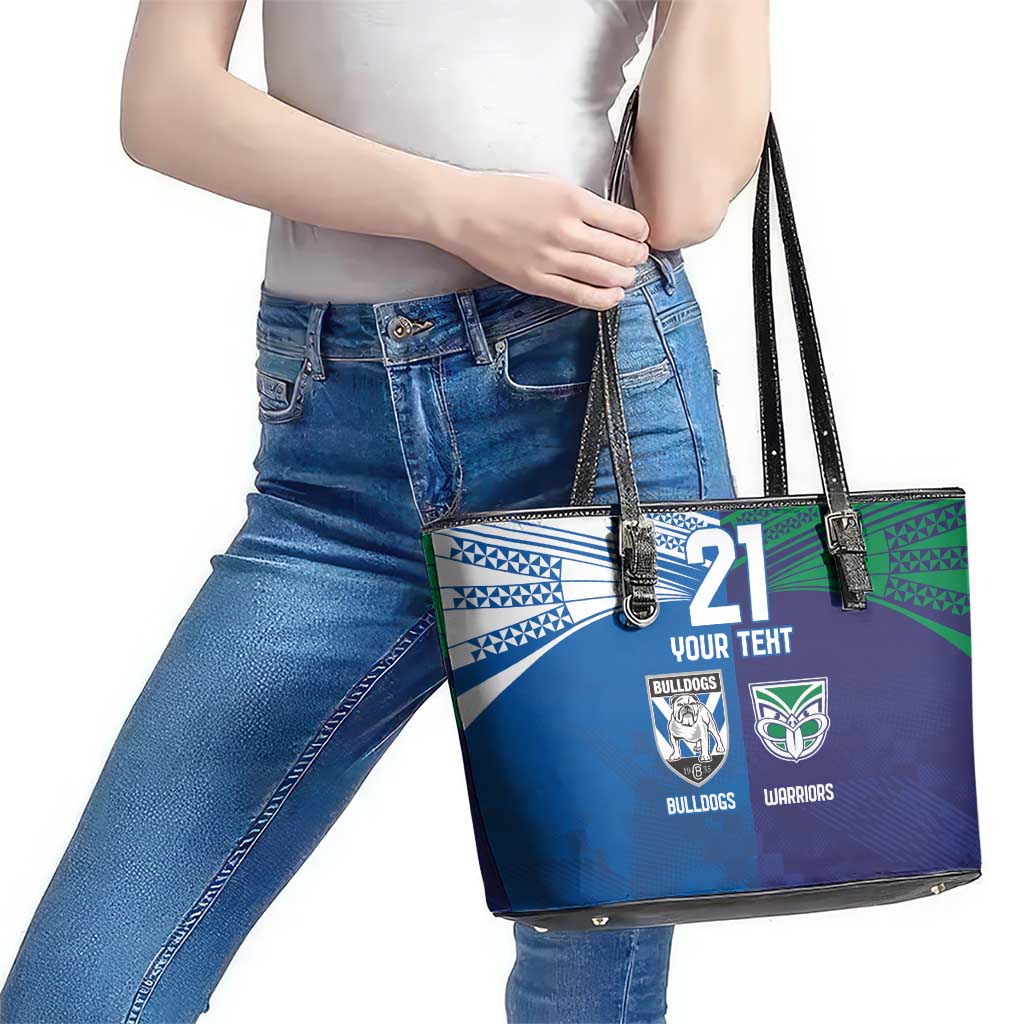 Custom Warriors-Bulldogs Leather Tote Bag Together Sporty Style