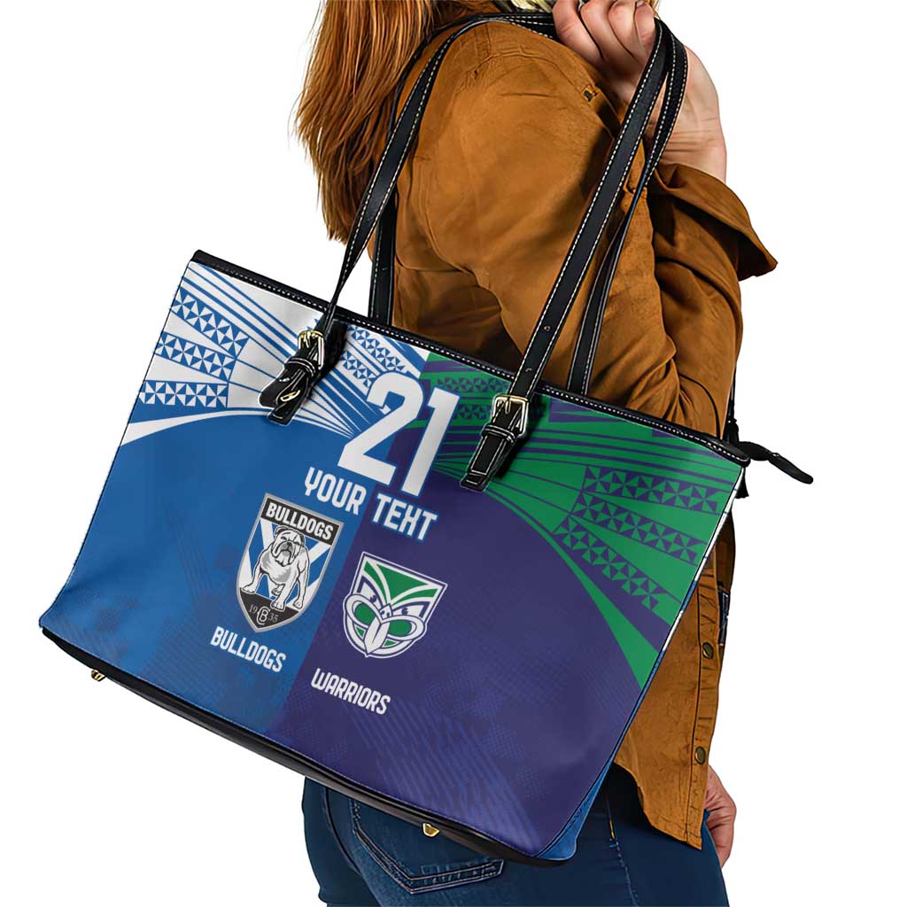 Custom Warriors-Bulldogs Leather Tote Bag Together Sporty Style