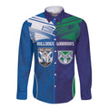 Custom Warriors-Bulldogs Long Sleeve Button Shirt Together Sporty Style