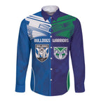 Custom Warriors-Bulldogs Long Sleeve Button Shirt Together Sporty Style