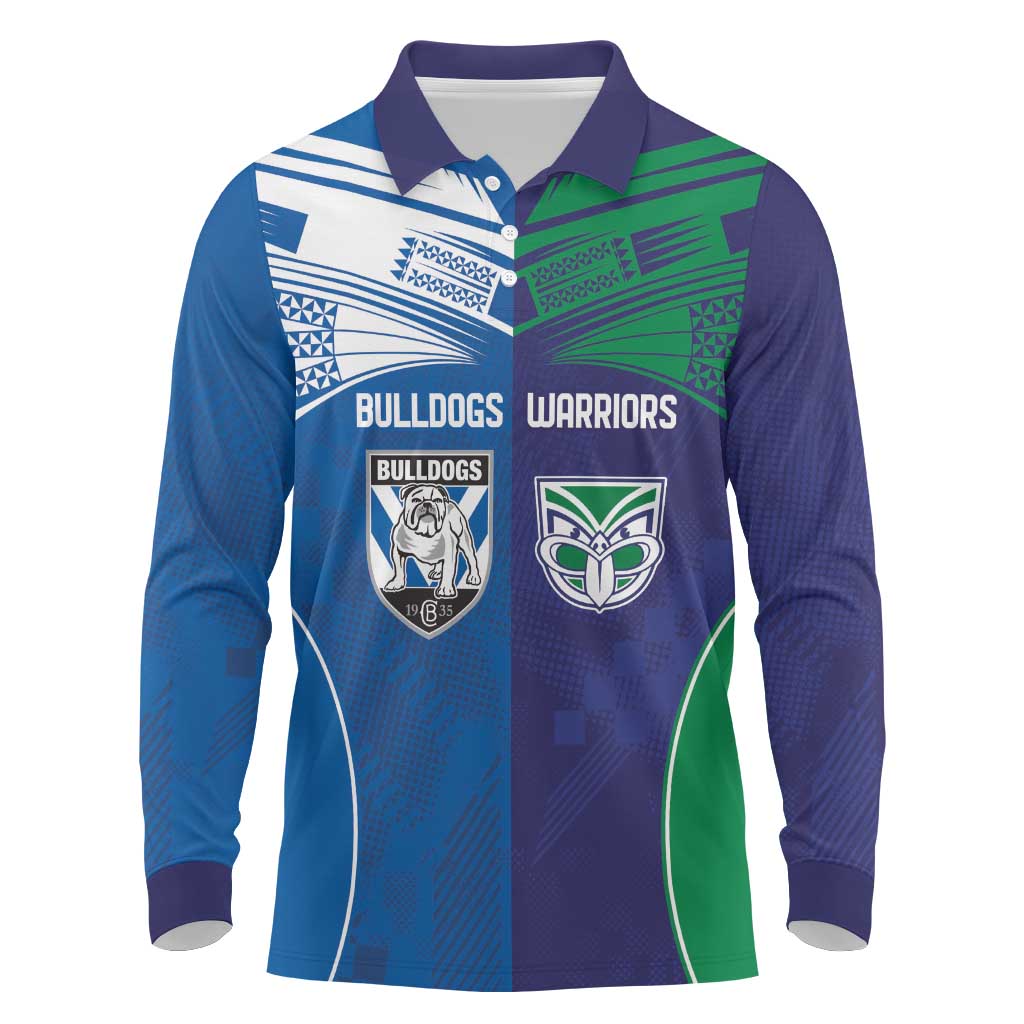 Custom Warriors-Bulldogs Long Sleeve Polo Shirt Together Sporty Style