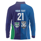 Custom Warriors-Bulldogs Long Sleeve Polo Shirt Together Sporty Style