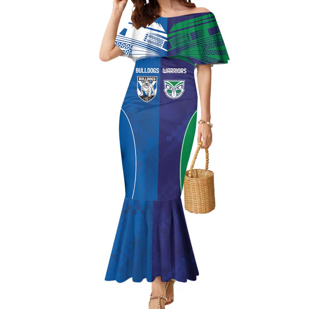 Custom Warriors-Bulldogs Mermaid Dress Together Sporty Style