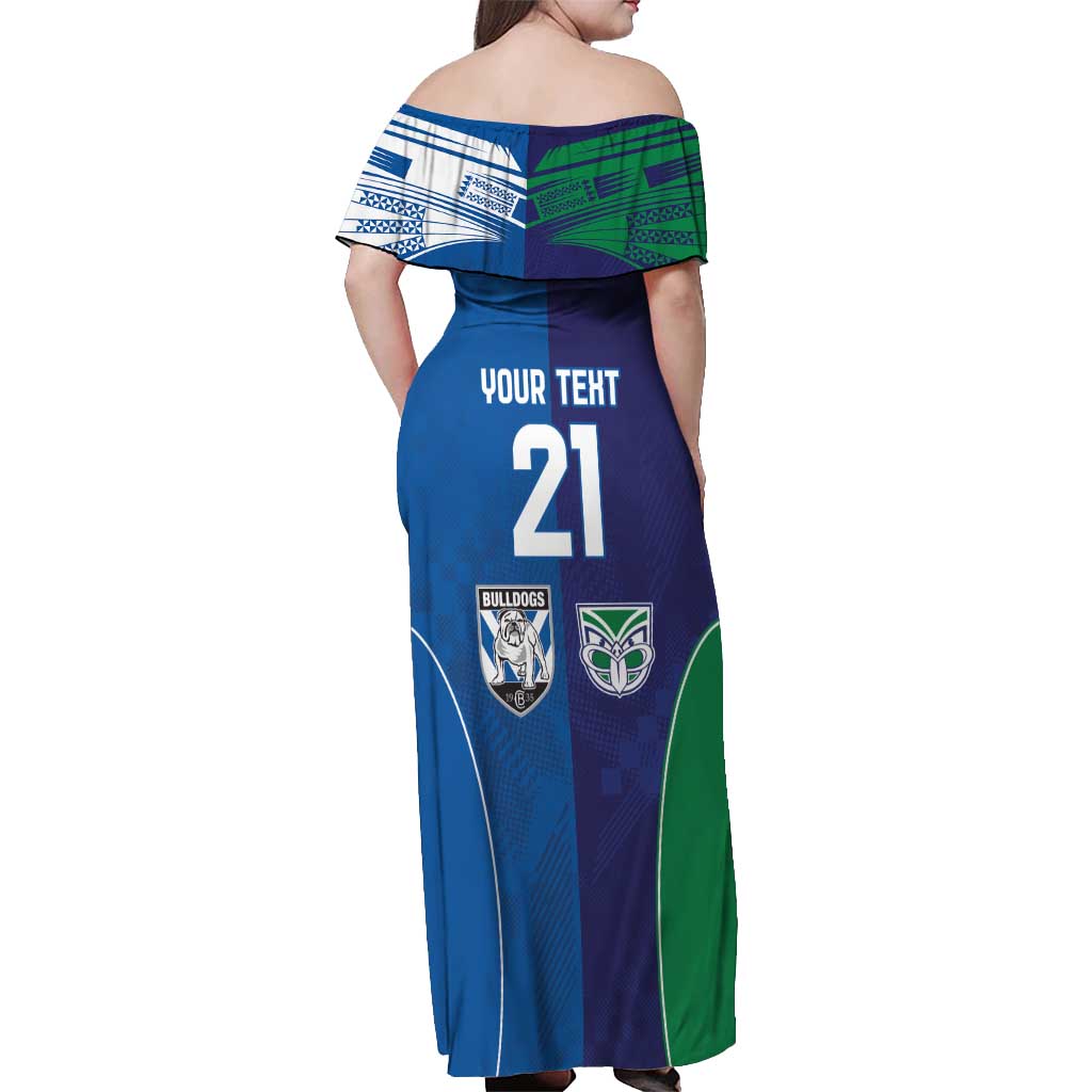 Custom Warriors-Bulldogs Off Shoulder Maxi Dress Together Sporty Style