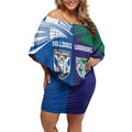 Custom Warriors-Bulldogs Off Shoulder Short Dress Together Sporty Style